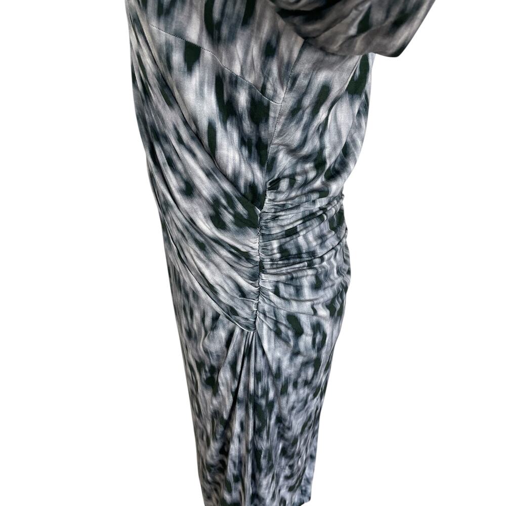 David Meister Animal Print Ruched Midi Sheath Dress Sz 14 Timeless Classic Chic - Picture 5 of 12